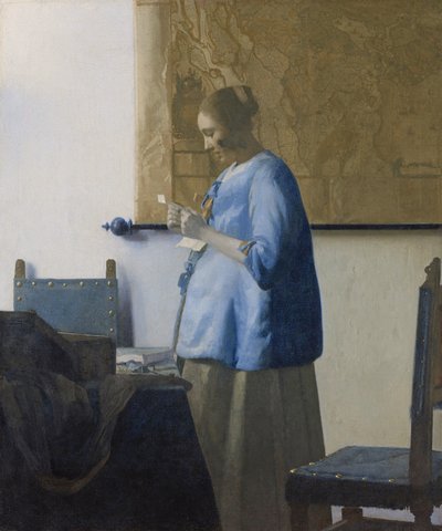 Woman Reading a Letter by Jan Vermeer van Delft